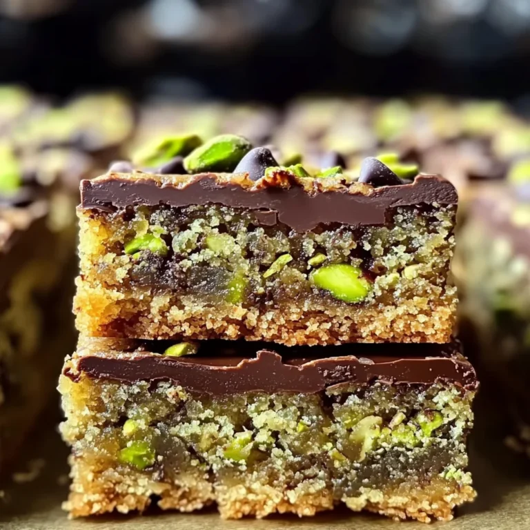Brown Butter Dubai Pistachio Chocolate Chip Cookie Bars