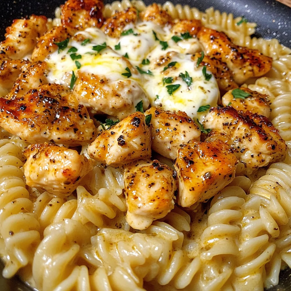 Cajun Chicken Rotini with Mozzarella Garlic Butter Sauce