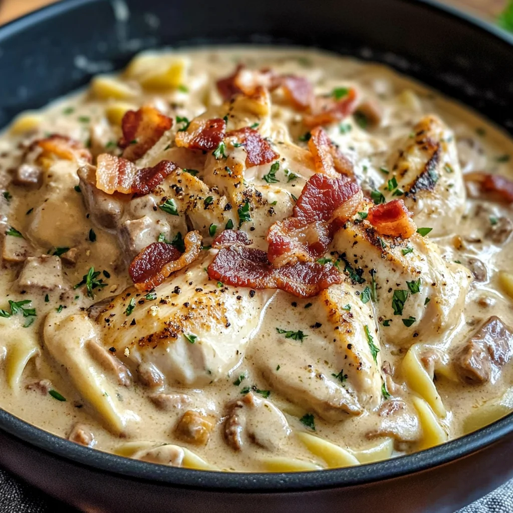 Creamy Chicken & Bacon Stroganoff