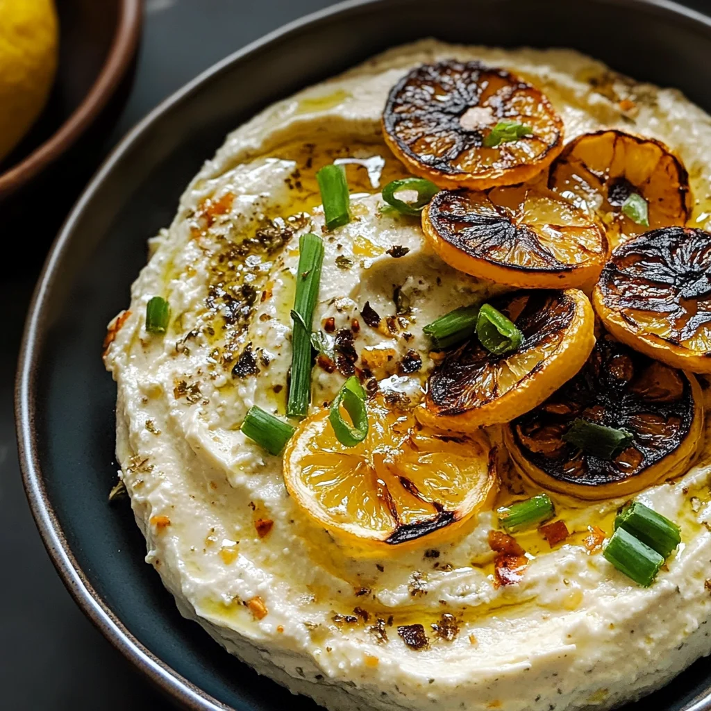 Lemony Whipped Feta With Charred Scallions