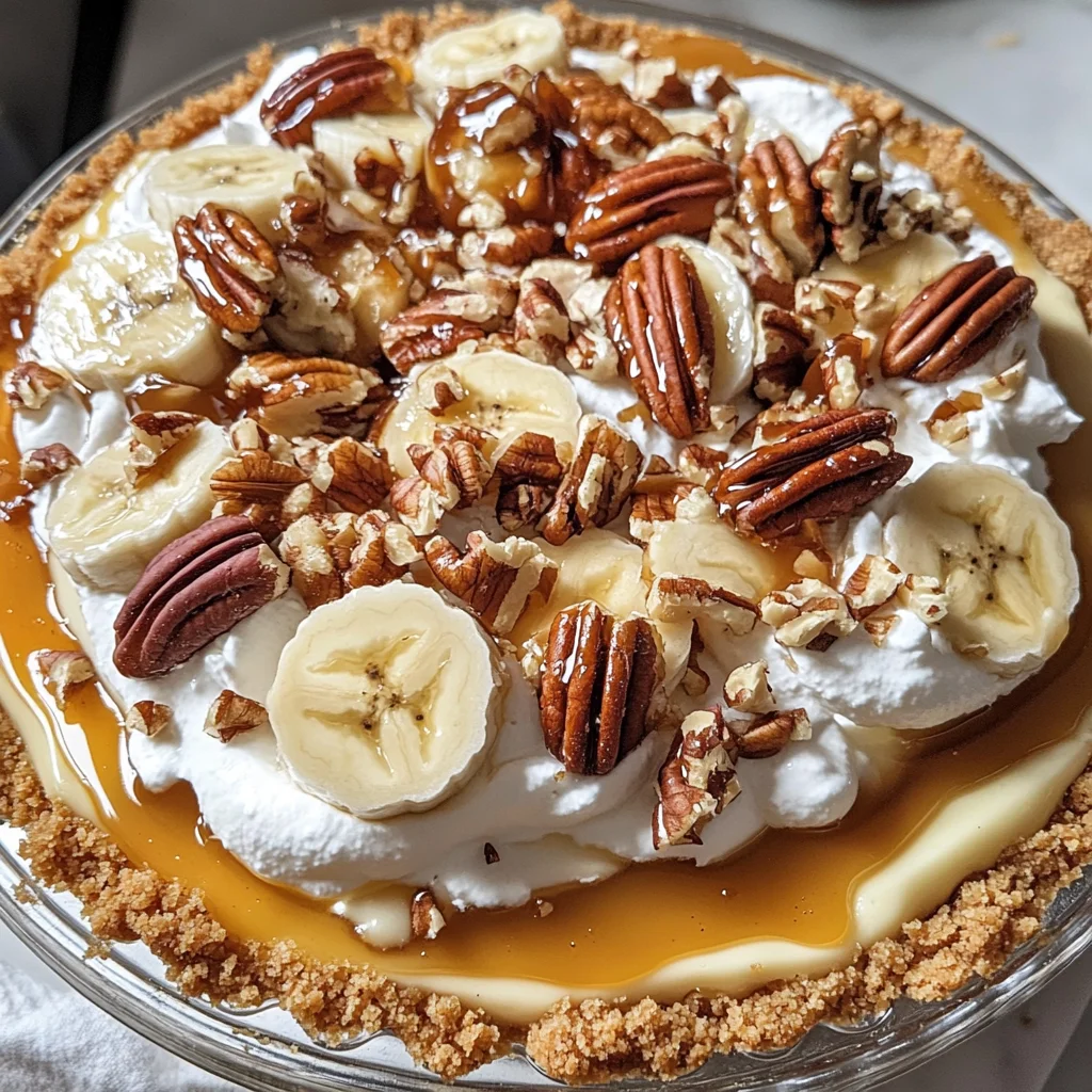 No-Bake Banana Caramel Pecan Pie