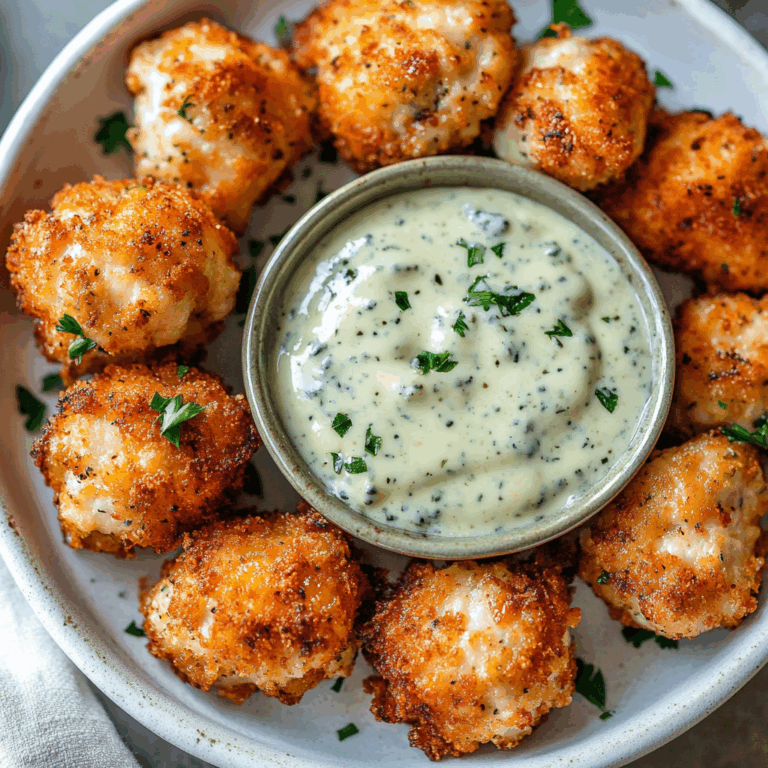 Pickle-Brined Chicken Bites w/ a Creamy Blue Cheese Sauce